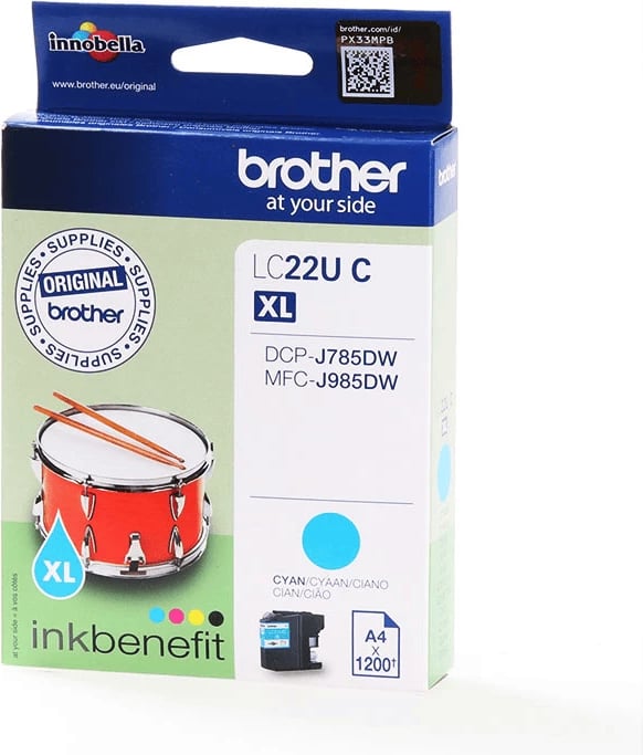 Fishek boje, Brother, LC-22UC XL, 1200 faqe, Cyan