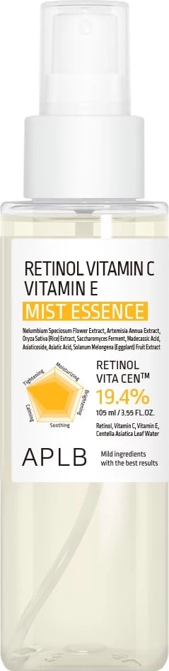 Mist për fytyrë për femra APLB Retinol Vitamin C Vitamin E Mist Essence 105ml