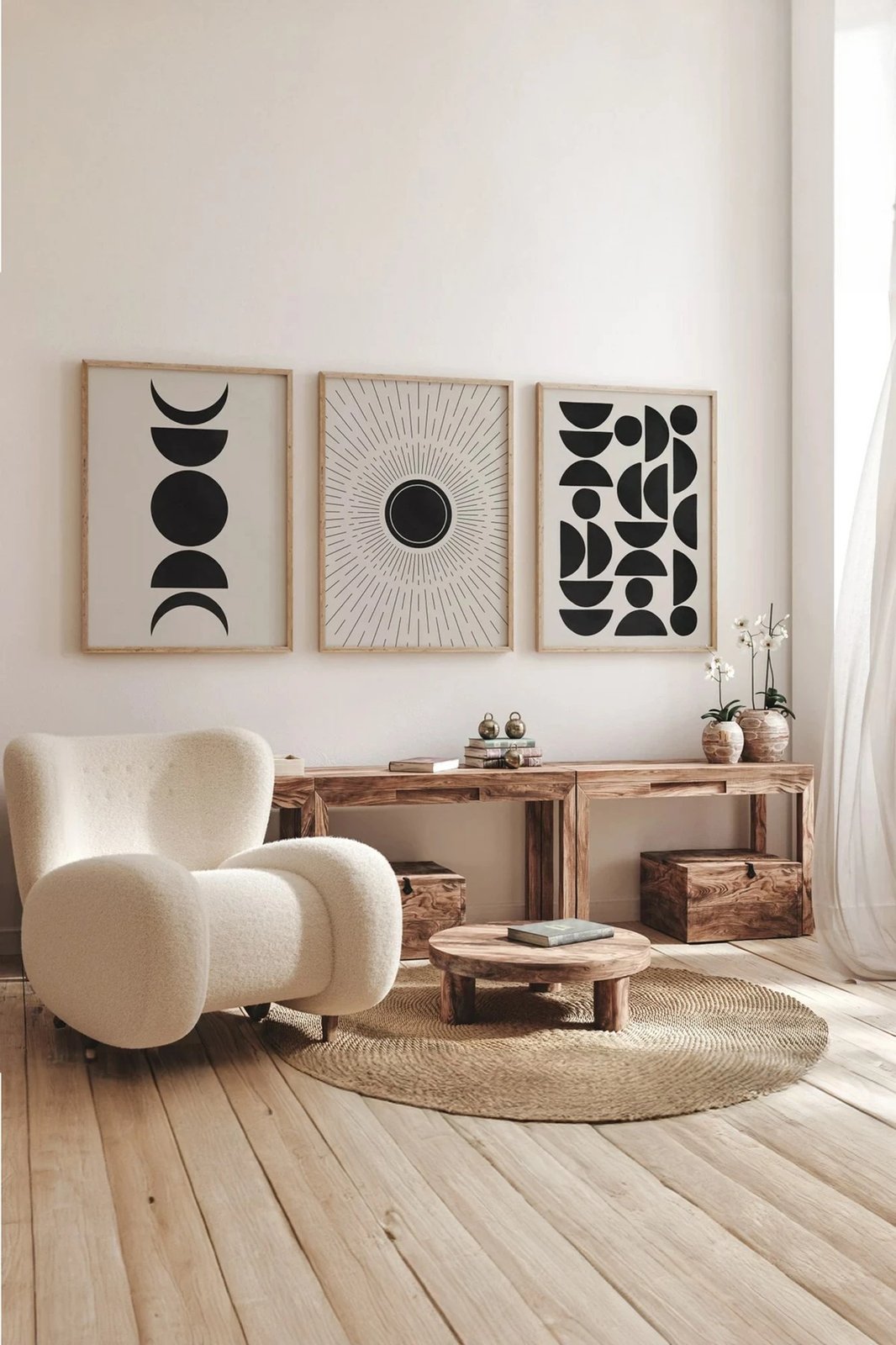 Set pikturash dekorative me kornizë, 3 pjesë, Wallity, 3Dartsohoset73