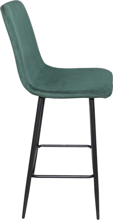 Karrige për bar Grato, stof ulliri, këmbë metalike të zeza, 43.5x55x114cm