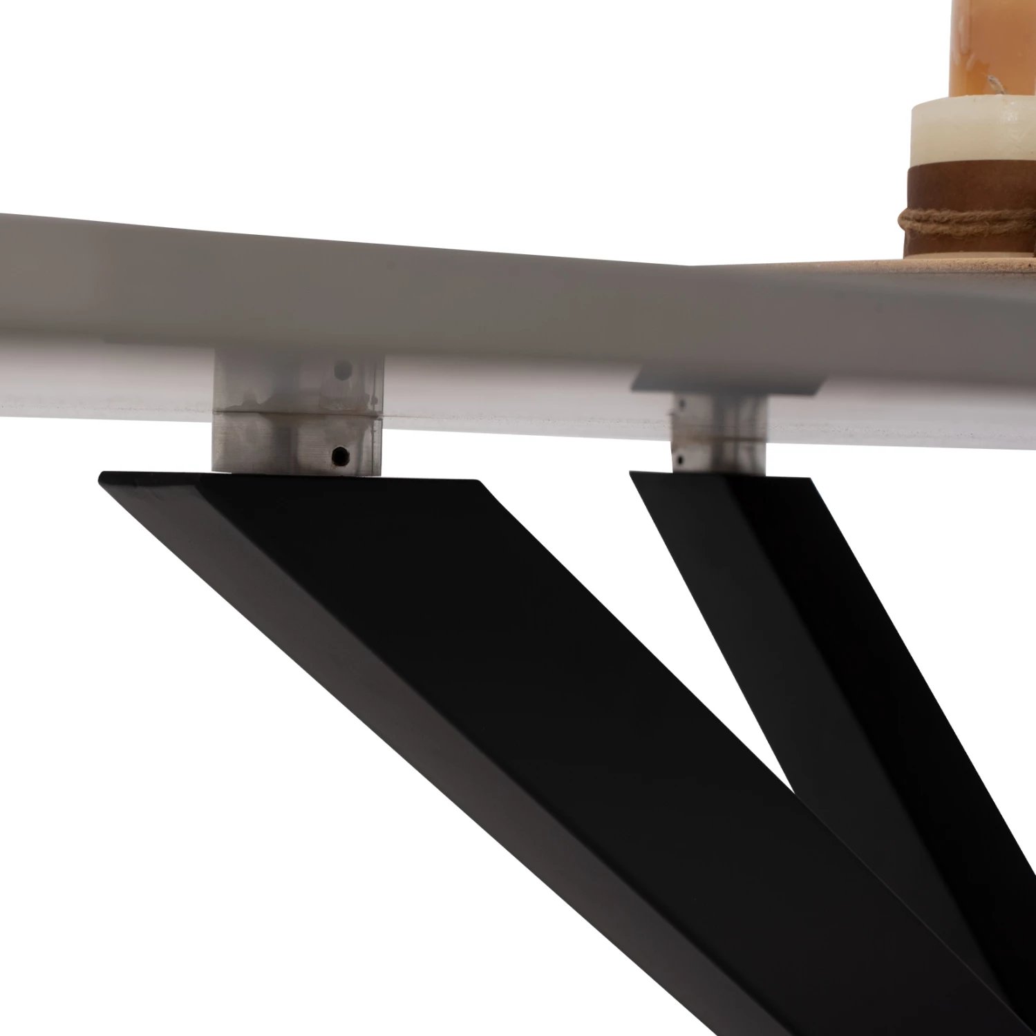 Tavolinë ngrënieje, sipërfaqe guri të sinteruar, këmbë metali, 160x90x75 cm