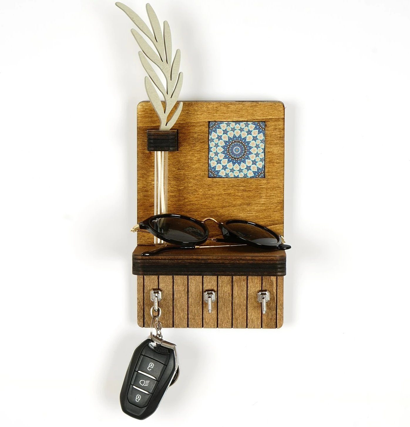 Mbajtës çelësash për mur Wallity, LAZ160, ngjyrë arre