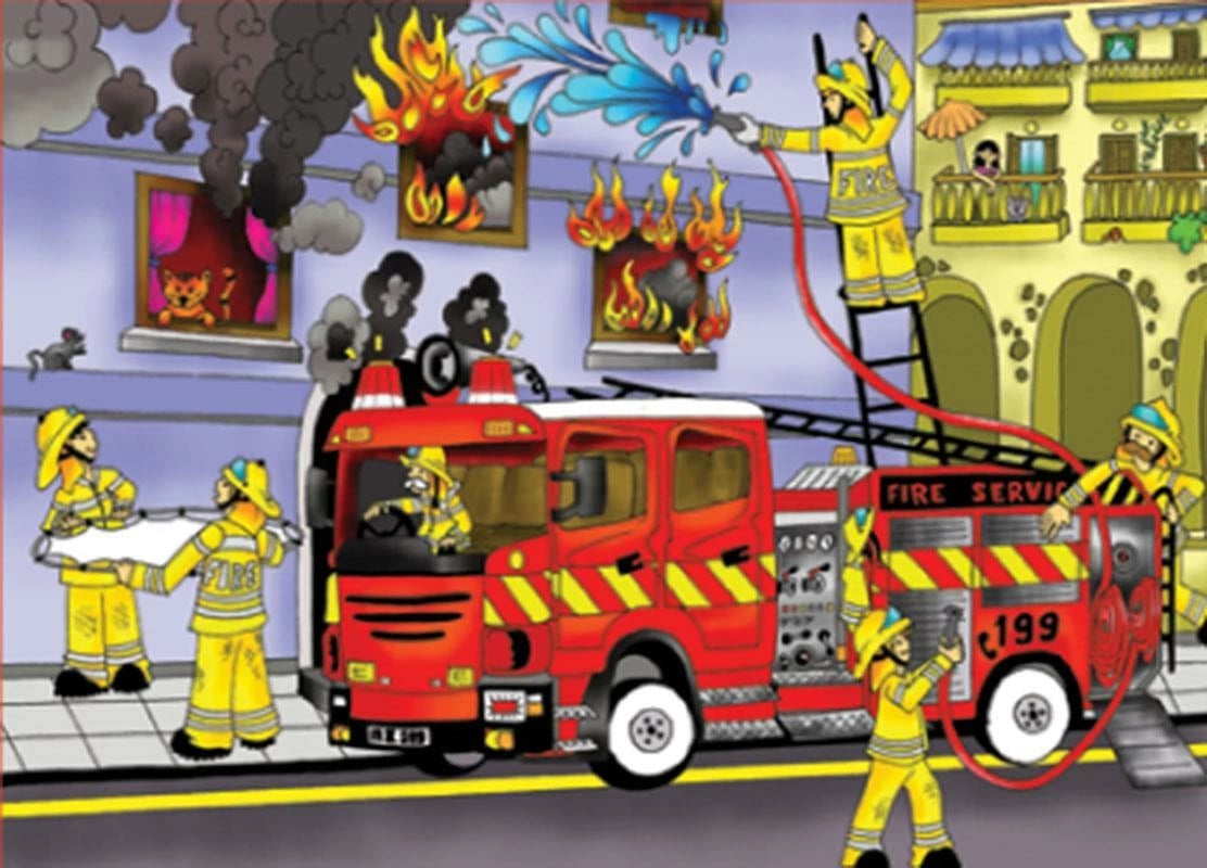 Puzzle edukativ NEXT "The Fire Department" 35x50cm 48 pjesë