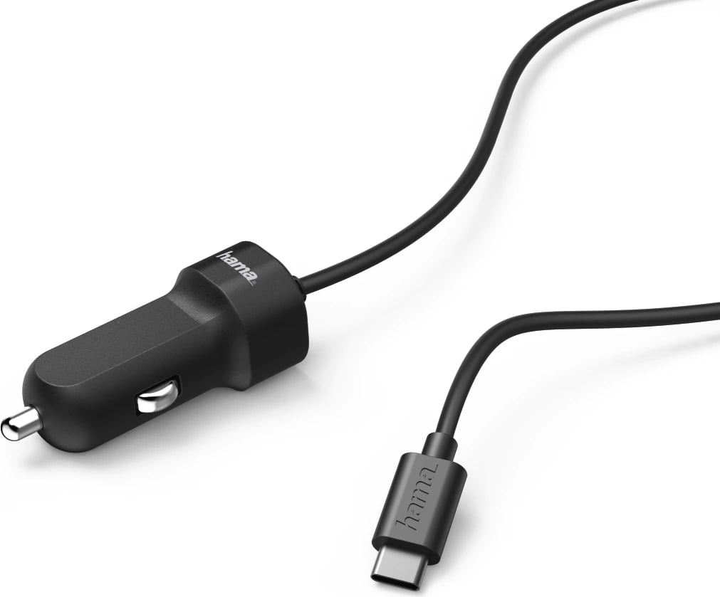 Hama Karikues për veturë, USB Type-C, 3 A, zezë, 1m, 173618