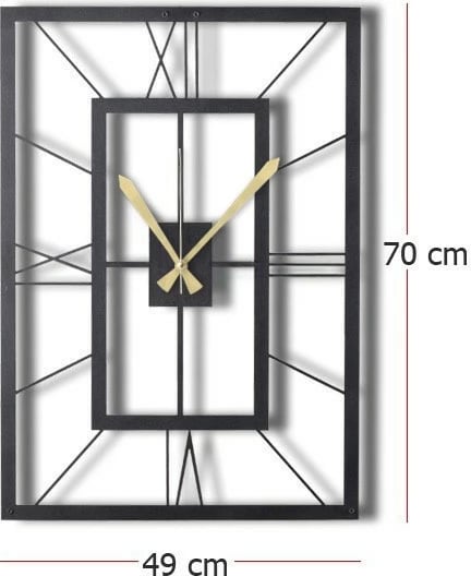 Orë muri dekorative metalike Wallity, November XL, ngjyrë e zezë, 70x49cm