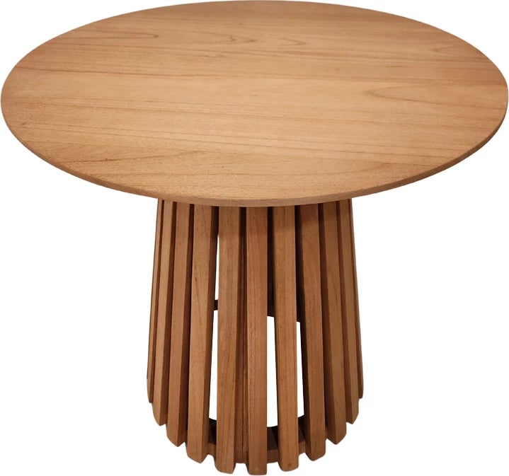 Tavolinë Kenda, dru mindi, ngjyrë natyrale, D80x75cm