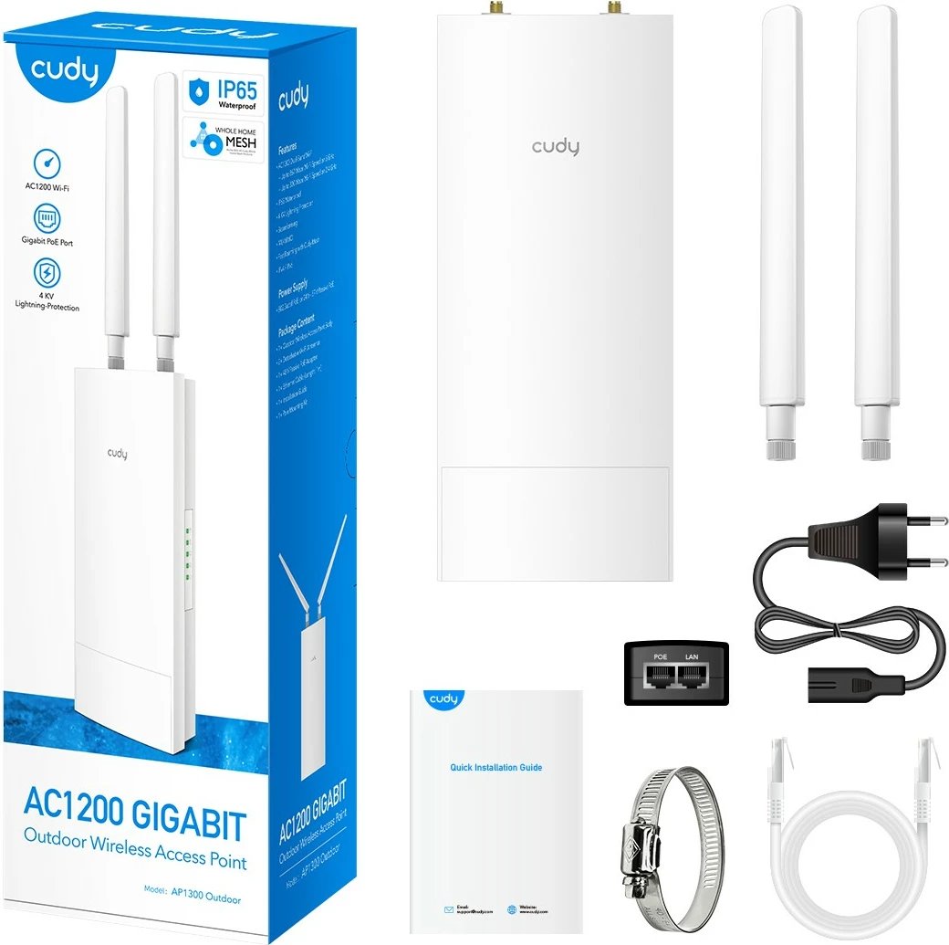 Access Point Cudy AP1300, Dual-Band, 867 Mbit/s, i bardhë