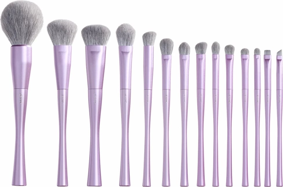 Set furçash për grim JESSUP T512 për femra, e purpurt, 14 copë