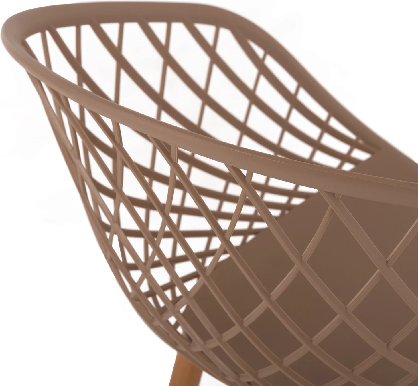 Karrige me krahë ARIADNE FH8001.13, ngjyrë kapuçino, këmbë metali, ngjyrë druri natyral, 63x56x80H cm, set prej 4 copash