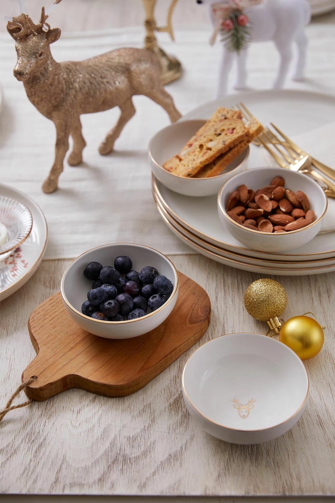 Set 4 pjata të thella Hermia, e bardhë me të artë, BNMUL10KSS44012686