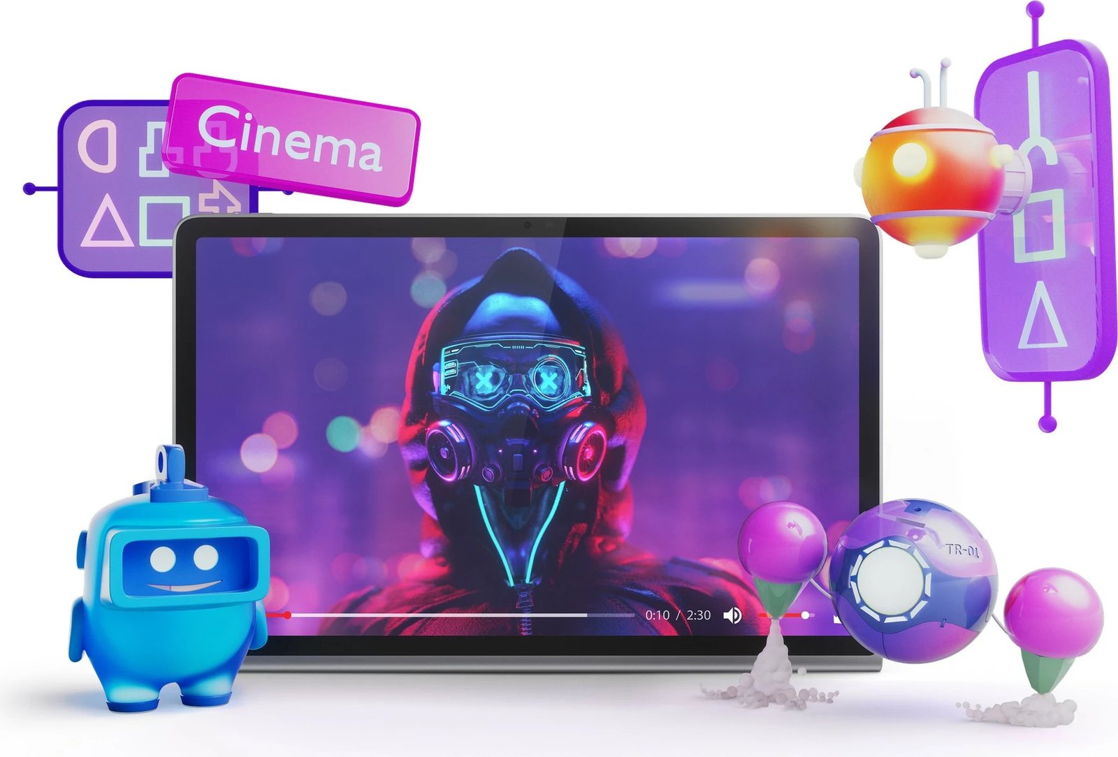 Tablet Lenovo Tab Plus 8GB 128GB luna grey me mbështjellës Tablet Lenovo Tab Plus 8GB 128GB luna grey me mbështjellës