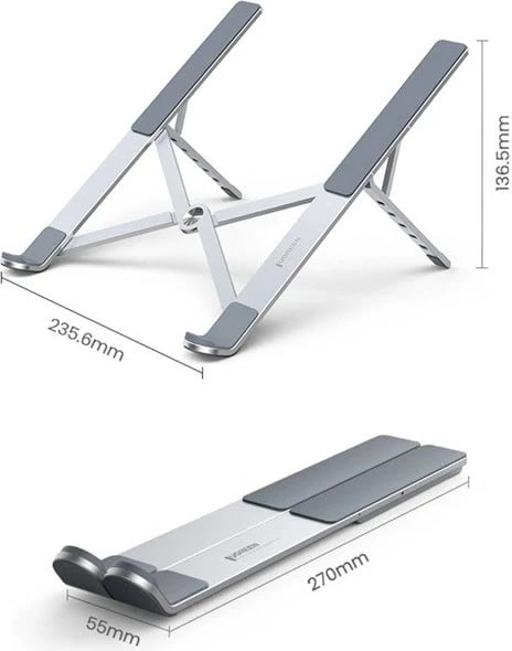 Mbajtëse laptopi UGREEN LP451, e rregullueshme, argjendtë