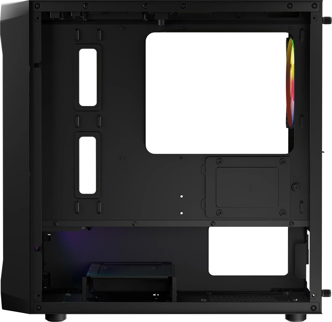 Kasë, Logic Concept, Portos ARGB Mini, Mini Tower Micro ATX, 3x 120 mm ARGB, panel anësor Tempered Glass, USB 3.0, e zezë