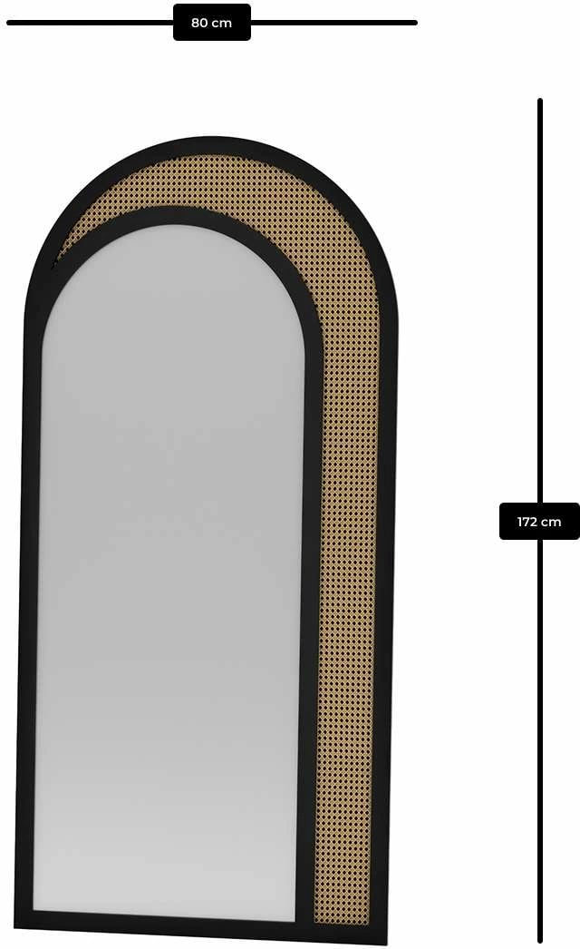 Pasqyrë Cheval, ngjyrë e zezë, Skye Decor, Rafza, 80x170cm