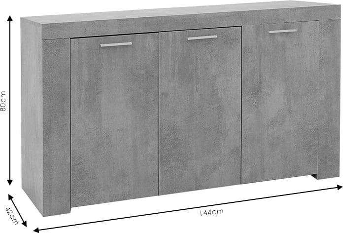 Bufe Joanna, ngjyrë e bardhë, 144x42x80cm