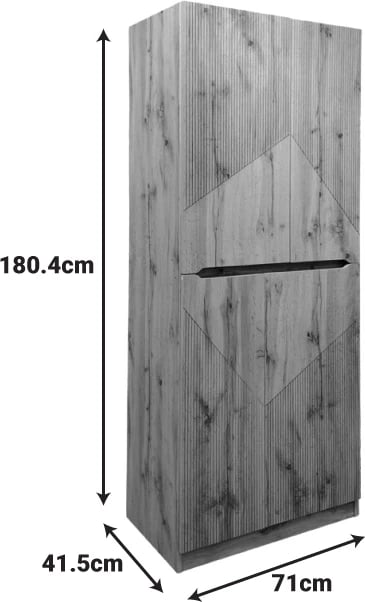 Dollap për këpuca Kebell, ngjyrë lisi, 71x41.5x180.4cm