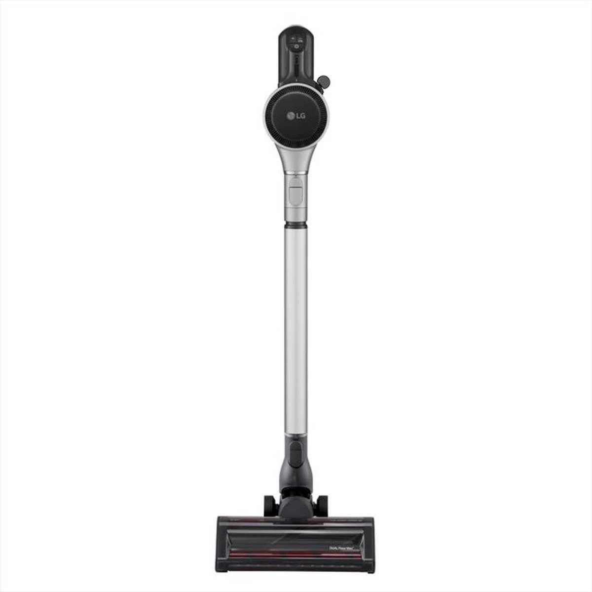 Fshesë pa kabllo stick LG A9K-CORE3S CordZero me stacion All-in-One Tower, 260 W, depozitë 0.44 L/1.1 L e kompresuar, filtër 5-shtresor, Wi‑Fi, Black‑Silver