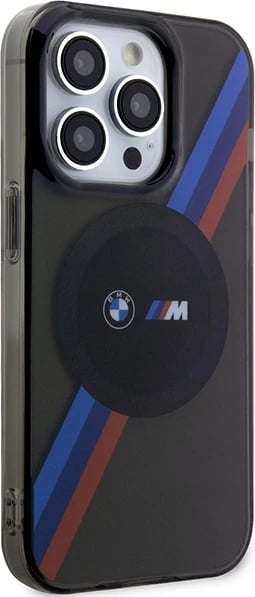 Mbështjellës BMW BMHMP14XHDTK për iPhone 14 Pro Max 6.7", Tricolor Stripes MagSafe, Gri