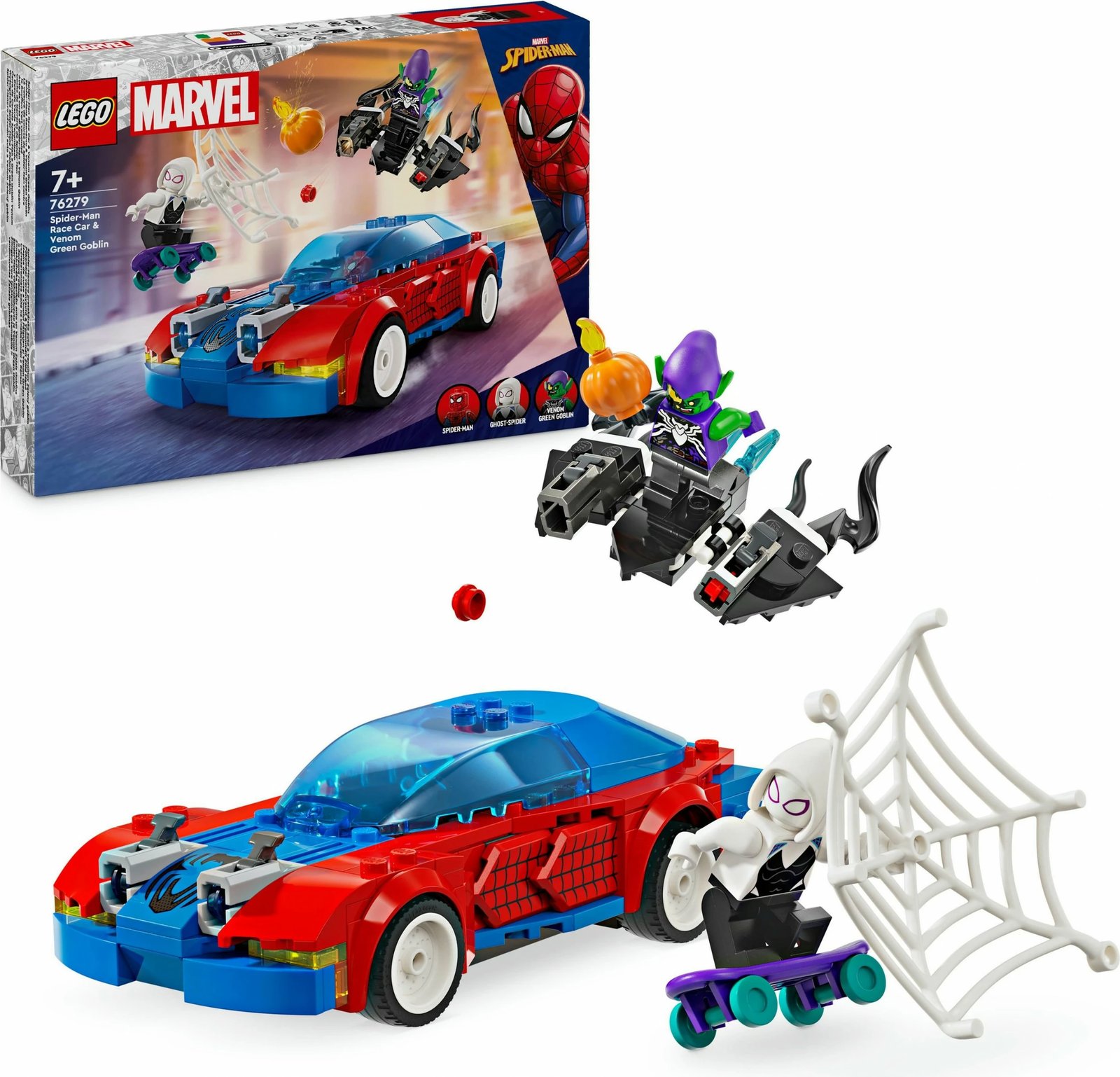 Set ndërtimi LEGO Marvel 76279 Spider-Man Race Car & Venom Green Goblin, shumëngjyrësh Set ndërtimi LEGO Marvel 76279 Spider-Man Race Car & Venom Green Goblin, shumëngjyrësh