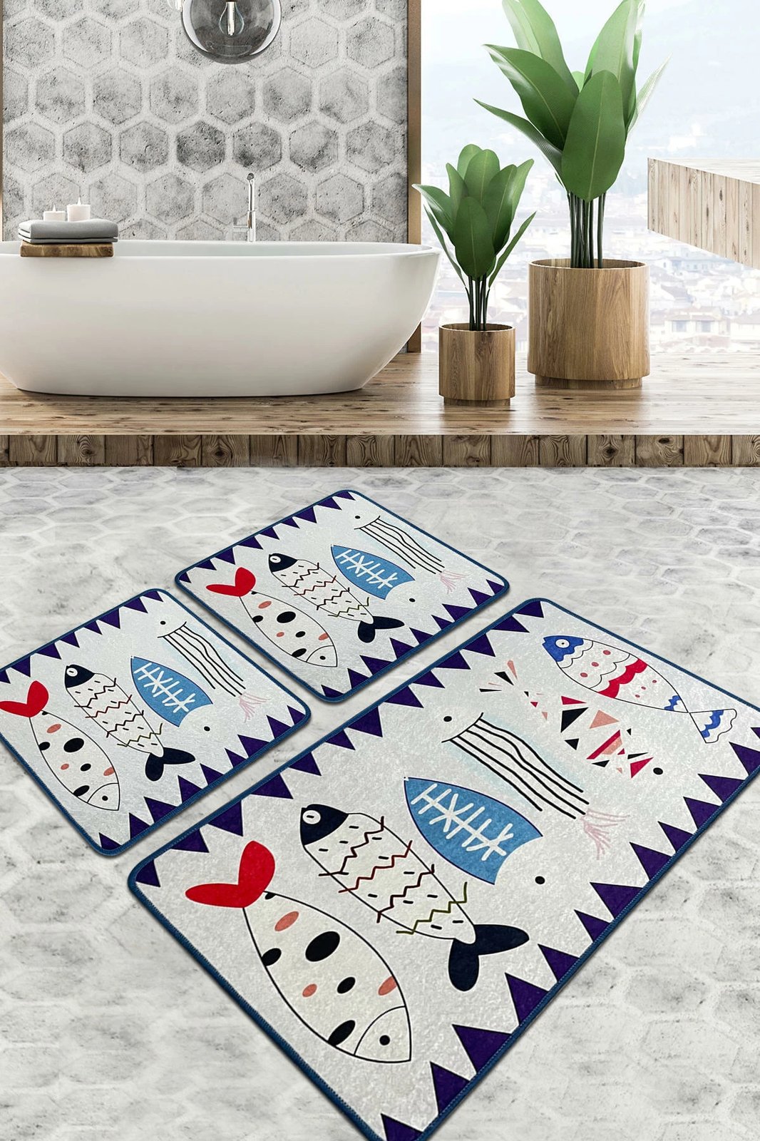 Set tapetash për banjo, 3 copë, Mijölnir, Le Poissson Djt, shumëngjyrësh