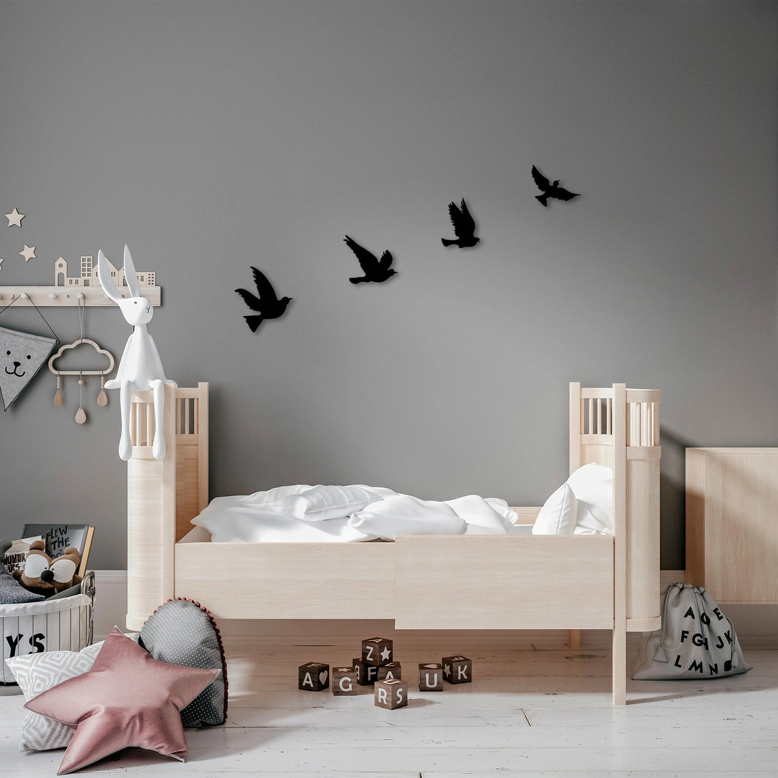 Aksesor dekorativ metalik për mur, Wallity, pëllumba - 289