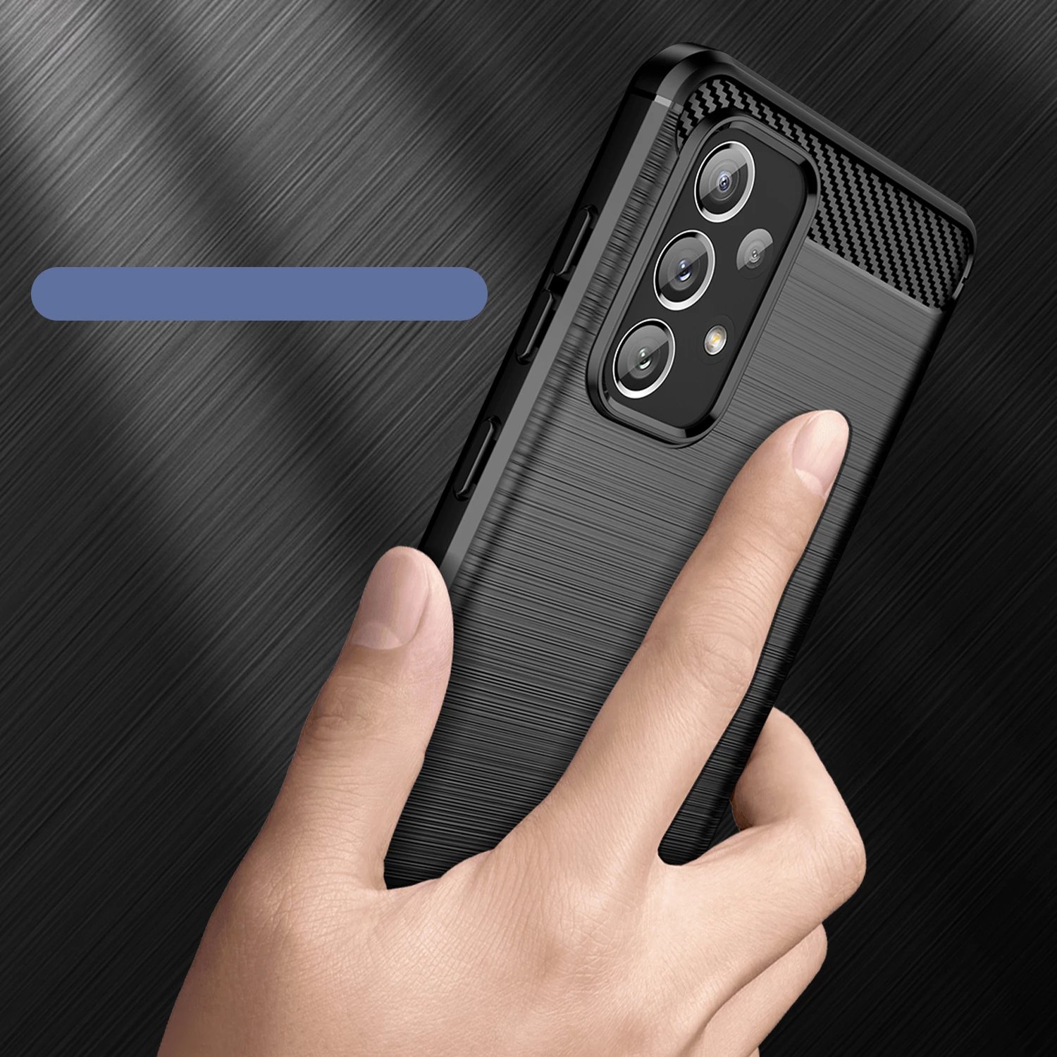 Mbështjellës Hurtel Carbon Case për Samsung Galaxy A73, TPU, i zi