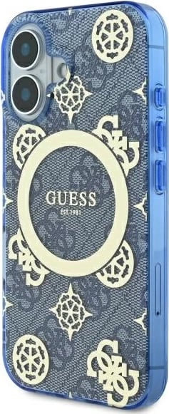 Mbështjellës Guess Peony On 4G MagSafe për iPhone 16, Blu Mbështjellës Guess Peony On 4G MagSafe për iPhone 16, Blu