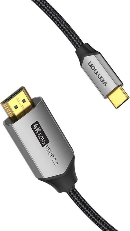 Kabllo USB-C në HDMI Vention CRBBF, 1m, 4K 60Hz, e zezë