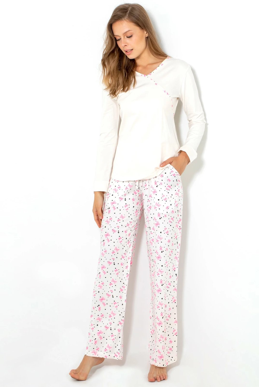 Set pizhamash për gra, Jumeon, 002-000262, ecru