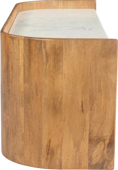 Komodë TV ORGANIC BITTER, 2 dyer, ngjyrë arre-bardhë, 147x45x50