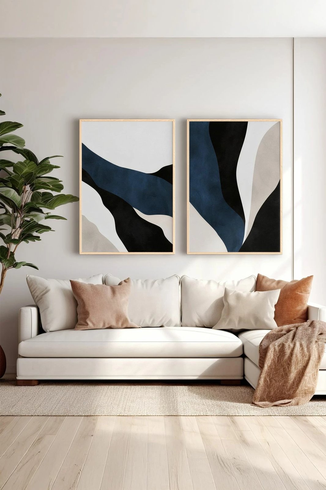 Pikturë dekorative me kornizë (2 copë), Wallity, Ersy2Lımodel39-Ahsap