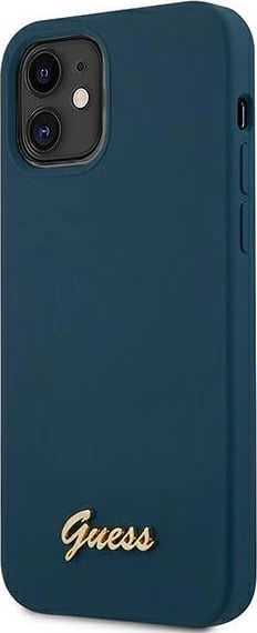 Mbështjellës Guess GUHCP12SLSLMGBL për iPhone 12 mini 5.4", silikon, blu Mbështjellës Guess GUHCP12SLSLMGBL për iPhone 12 mini 5.4", silikon, blu