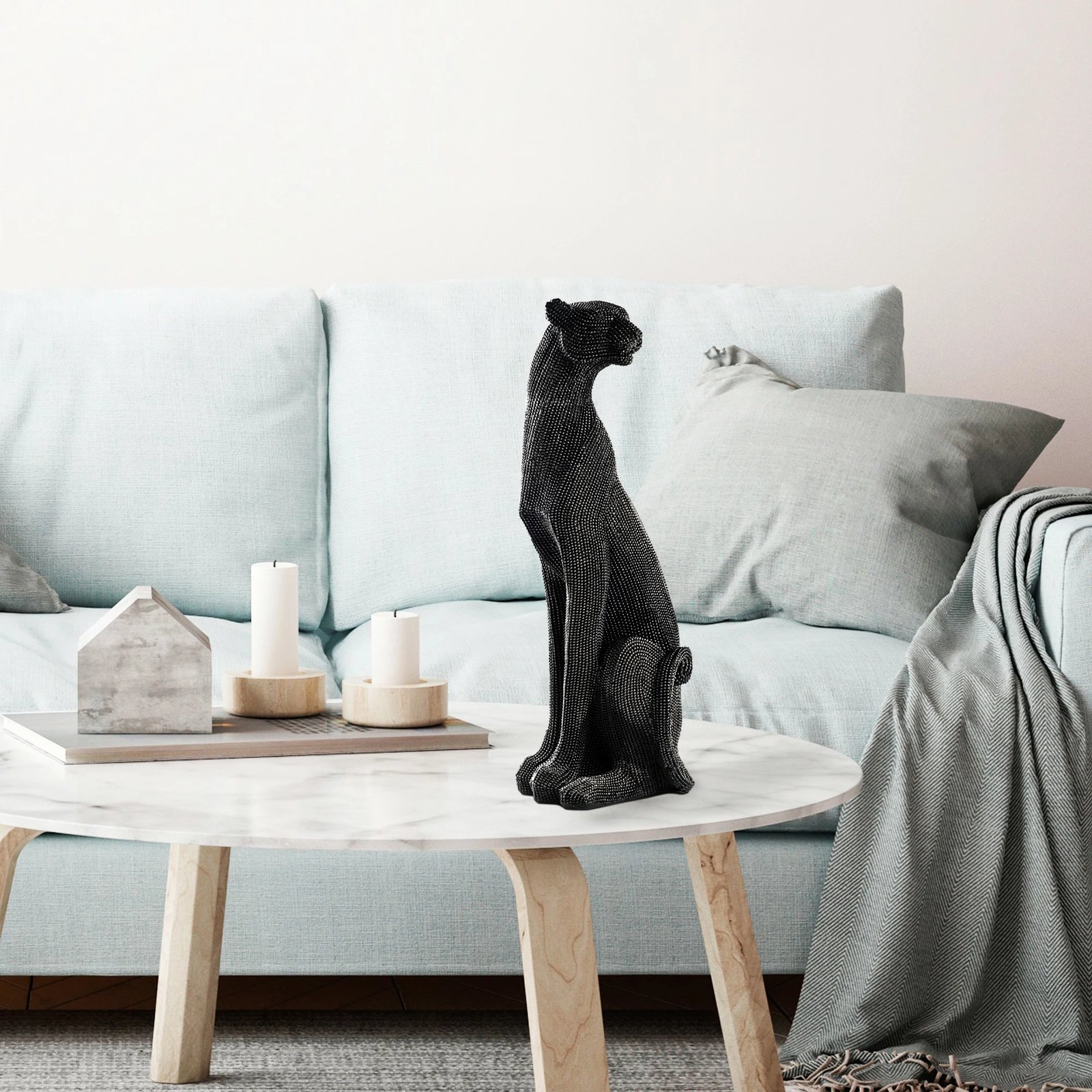 Objekt dekorativ Aberto Design, leopard, i zi