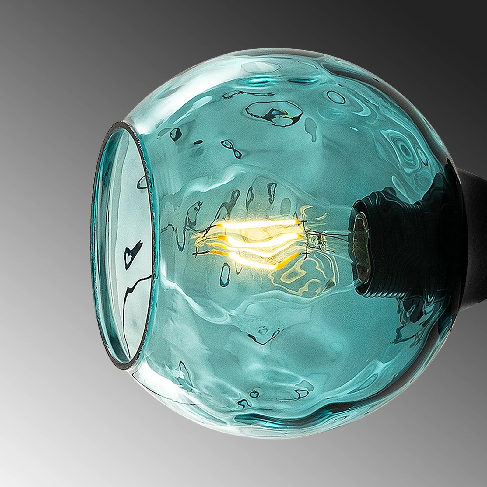 Llambë muri Opviq Benek, metal e xham, blu dhe e zezë, 15x18x15cm