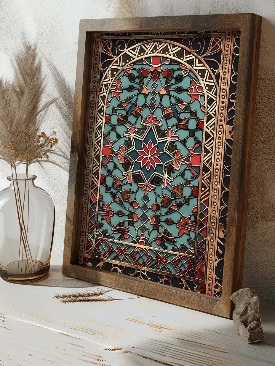 Pikturë dekorative me kornizë MDF, shumëngjyrëshe, Wallity, GE117-L