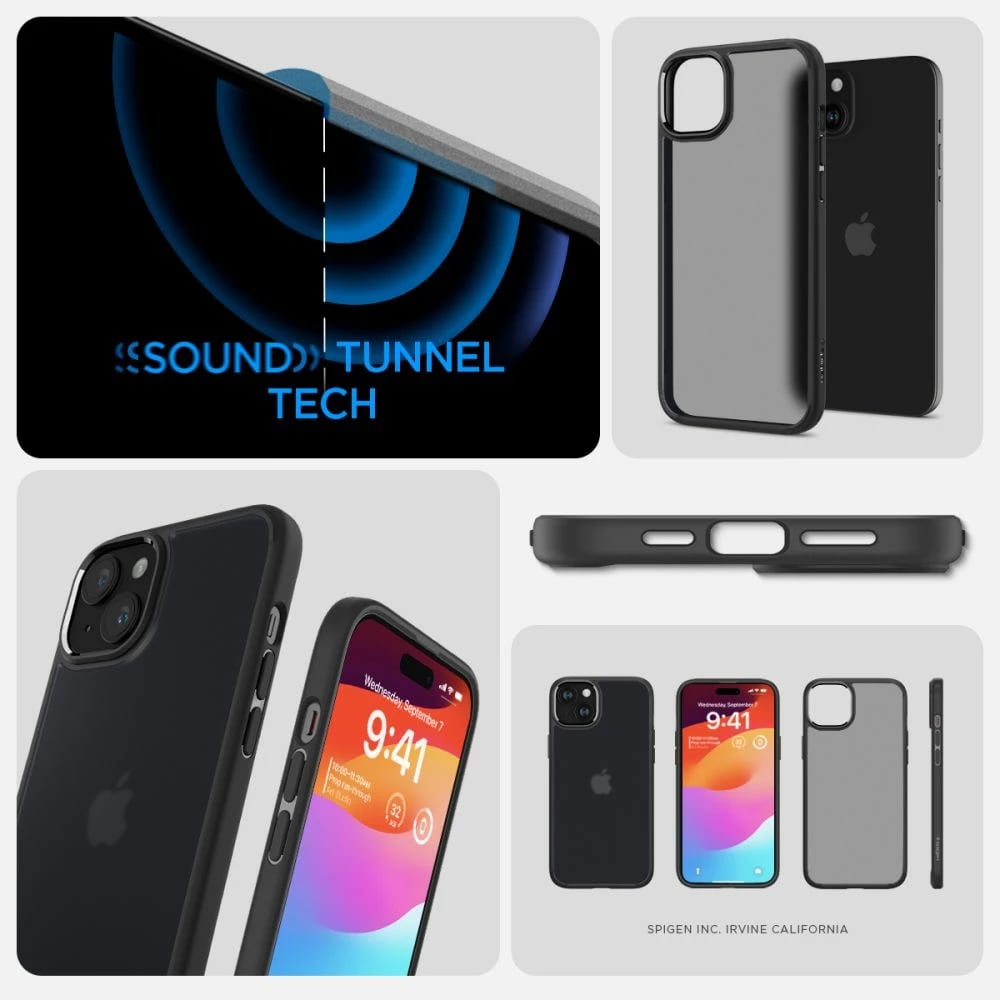 Mbështjellës Spigen Ultra Hybrid për iPhone 15, frost black, Transparent/Black Mbështjellës Spigen Ultra Hybrid për iPhone 15, frost black, Transparent/Black