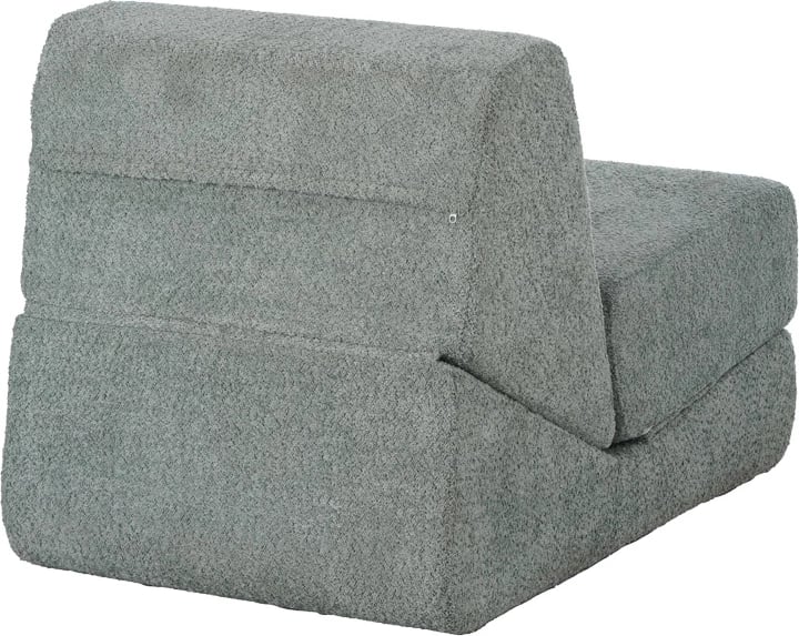 Fotel-krevat Ferderina, material stof, ngjyrë gri e çelët, 66x102x73cm