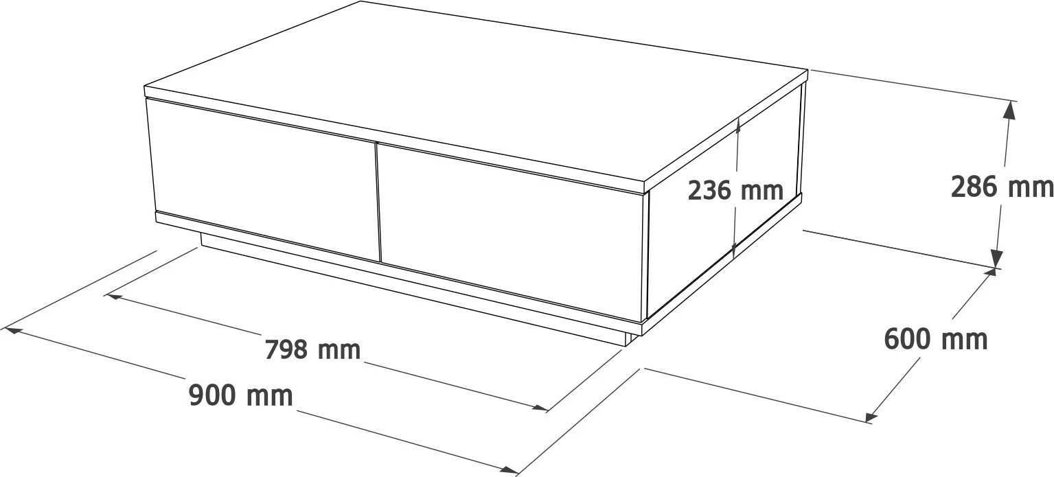 Tavolinë kafeje Hanah Home, ngjyrë pishë Atlantike dhe antracit, FR14-AA