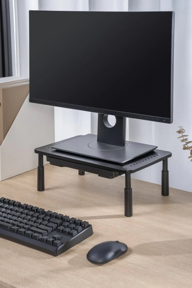 Mbajtëse monitori Gembird MS-TABLE-D-01 me sirtar, e zezë