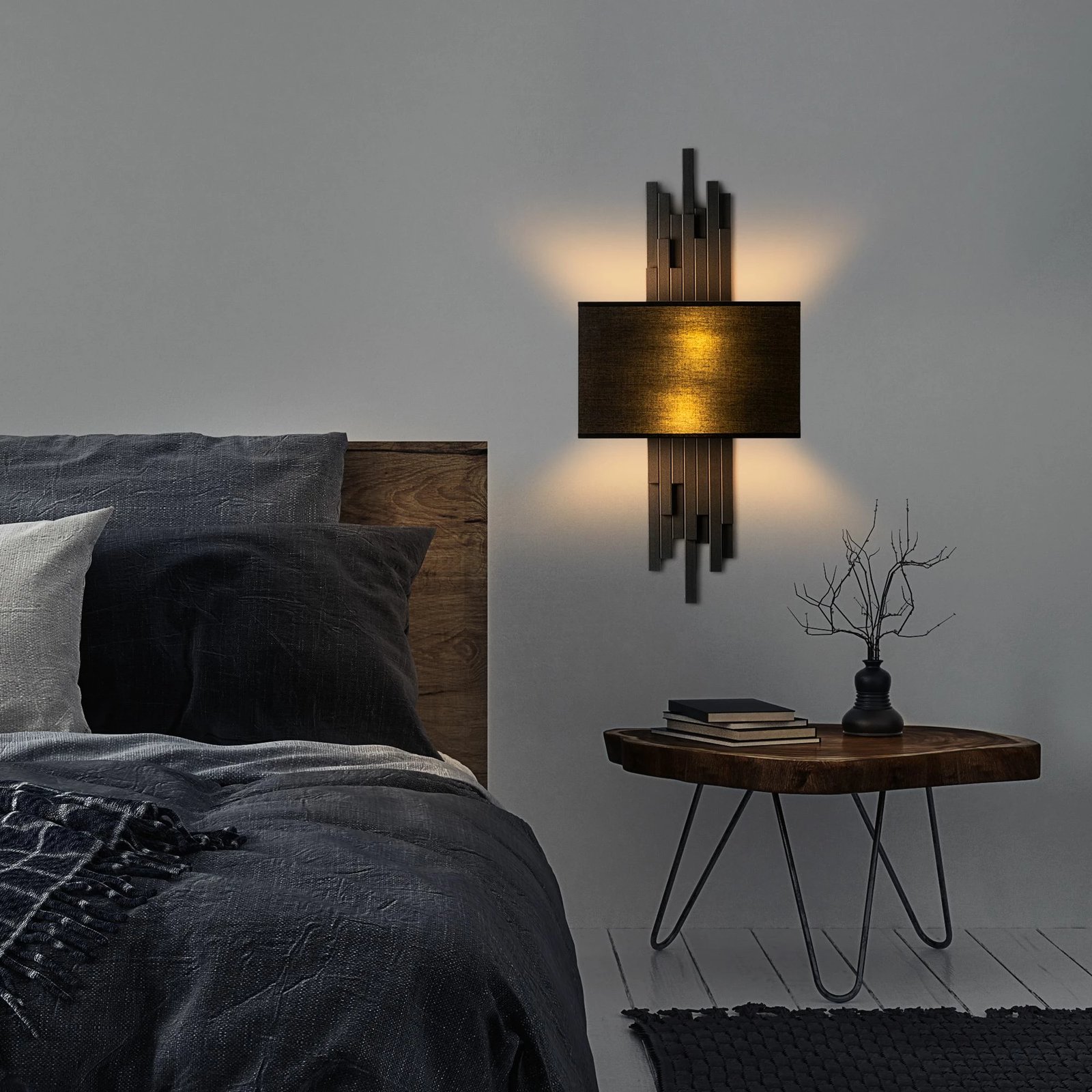 Llambë muri Opviq, Axıs - 15104, metal dhe stof, ngjyrë e zezë