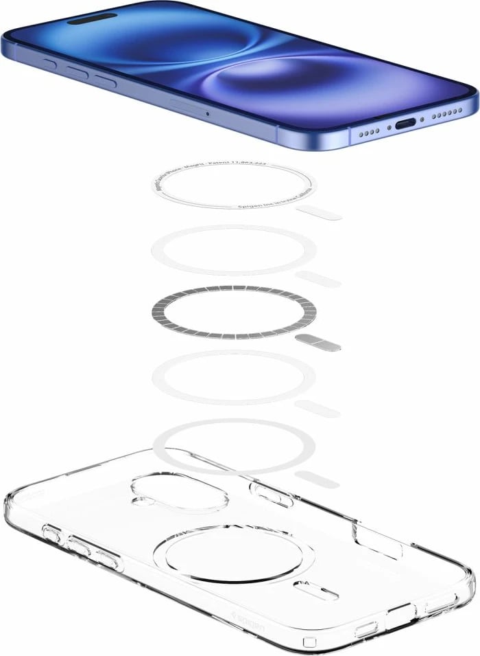 Mbështjellës Spigen Liquid Crystal Mag me MagSafe për iPhone 16 Plus, Transparent