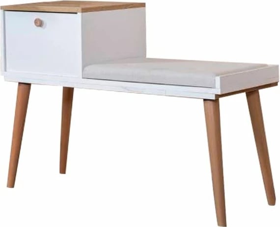 Bankë Skye Decor, bohem, e bardhë dhe lis