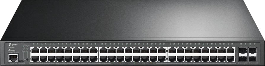 Switch TP-Link TL-SG3452P 48 porta Gigabit, 4 slote SFP, PoE, e zezë