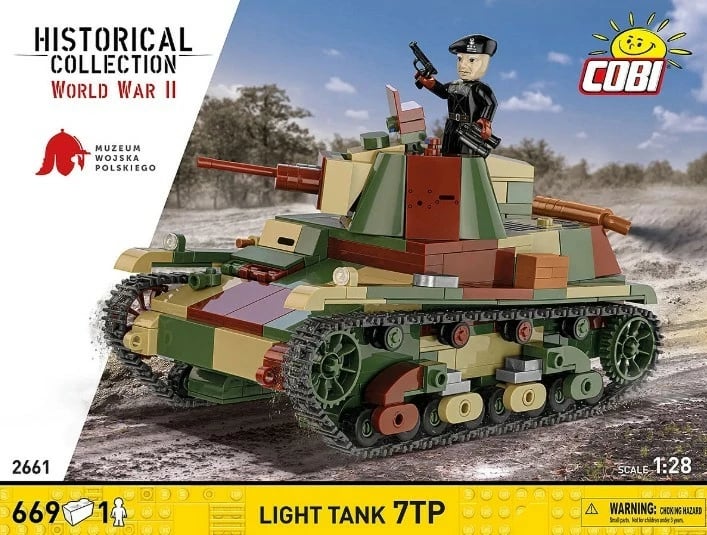 Set ndërtimi tank i lehtë Cobi 7TP, 669 pjesë, Historical Collection
