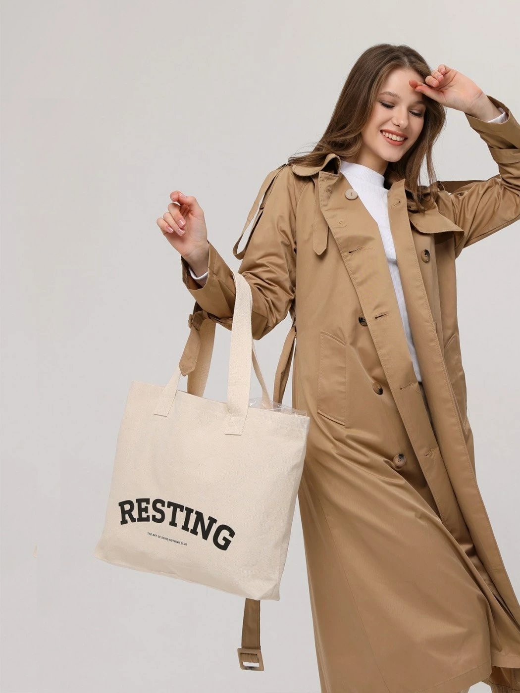 Çantë tote Zoozie Bags, krem, 2068