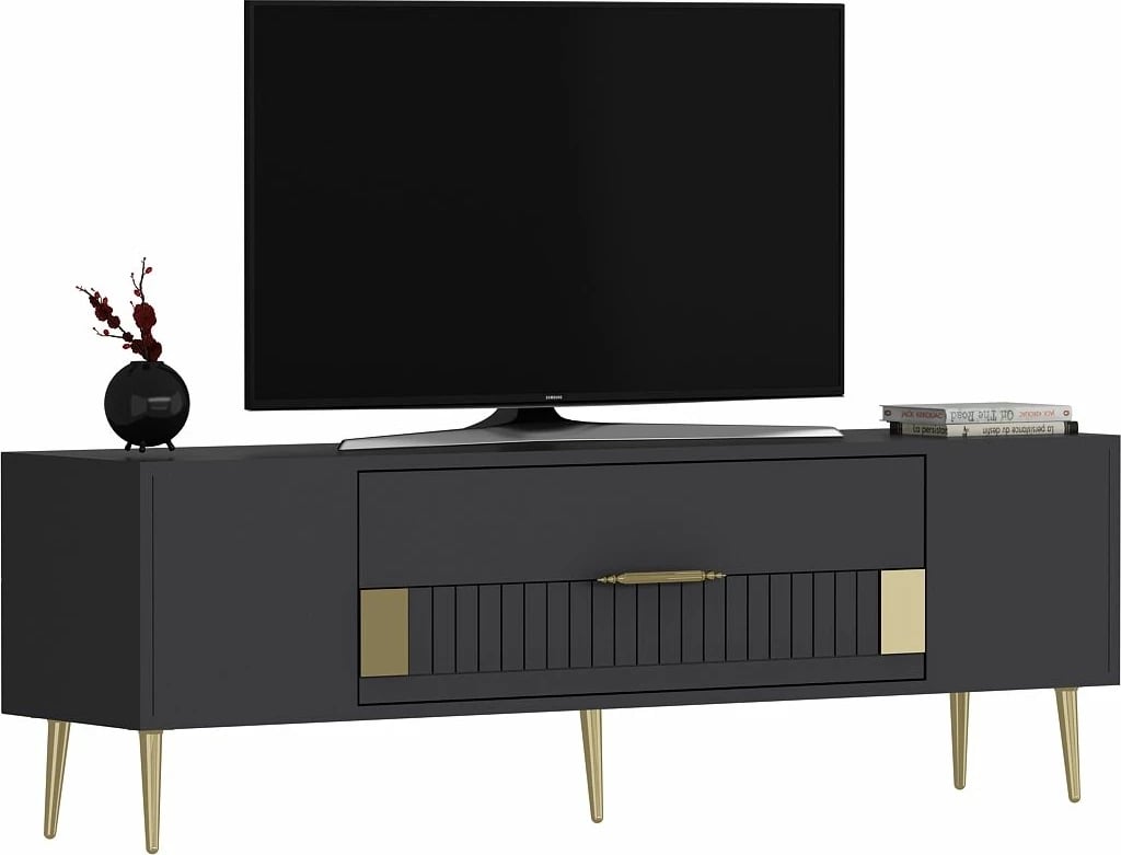 Komodë për TV, ngjyrë antracit dhe ari, Skye Decor, Dekolp4