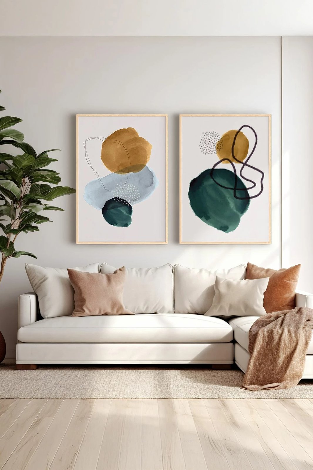 Pikturë dekorative me kornizë (2 copë), Wallity, Ersy2Lımodel7-Ahsap