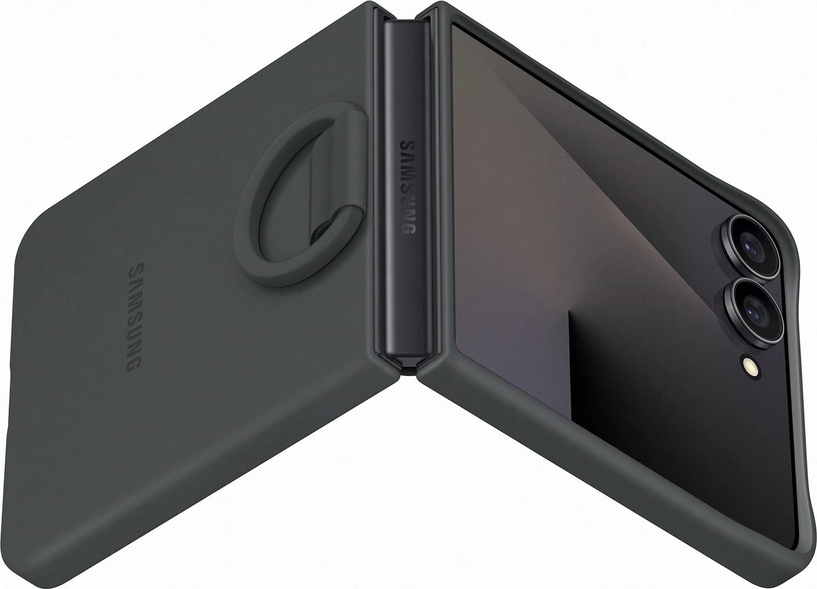 Mbështjellës Samsung Ring Case për Galaxy Flip7, silikon, i zi