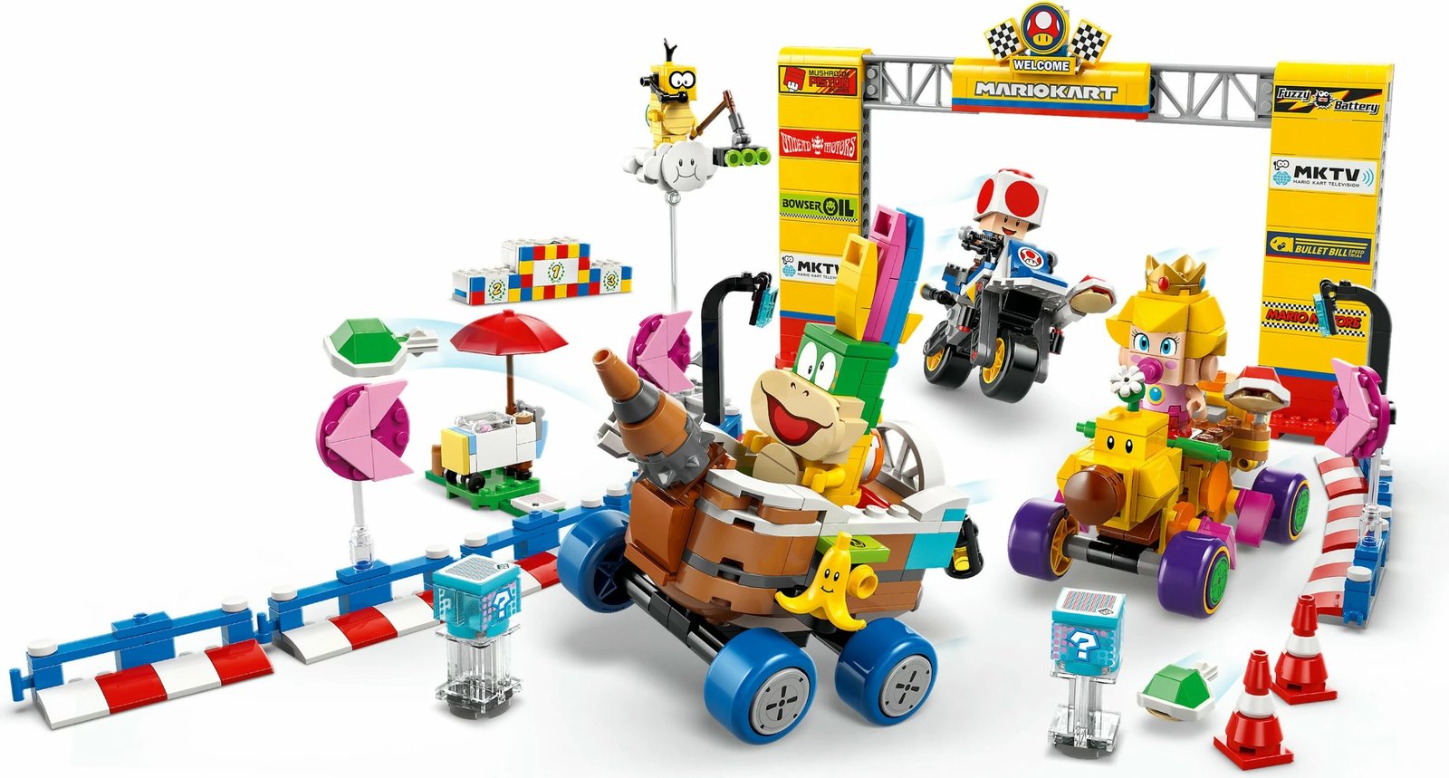 Set ndërtimi LEGO Super Mario Mario Kart Baby Peach & Grand Prix 823 pjesë, multingjyrësh