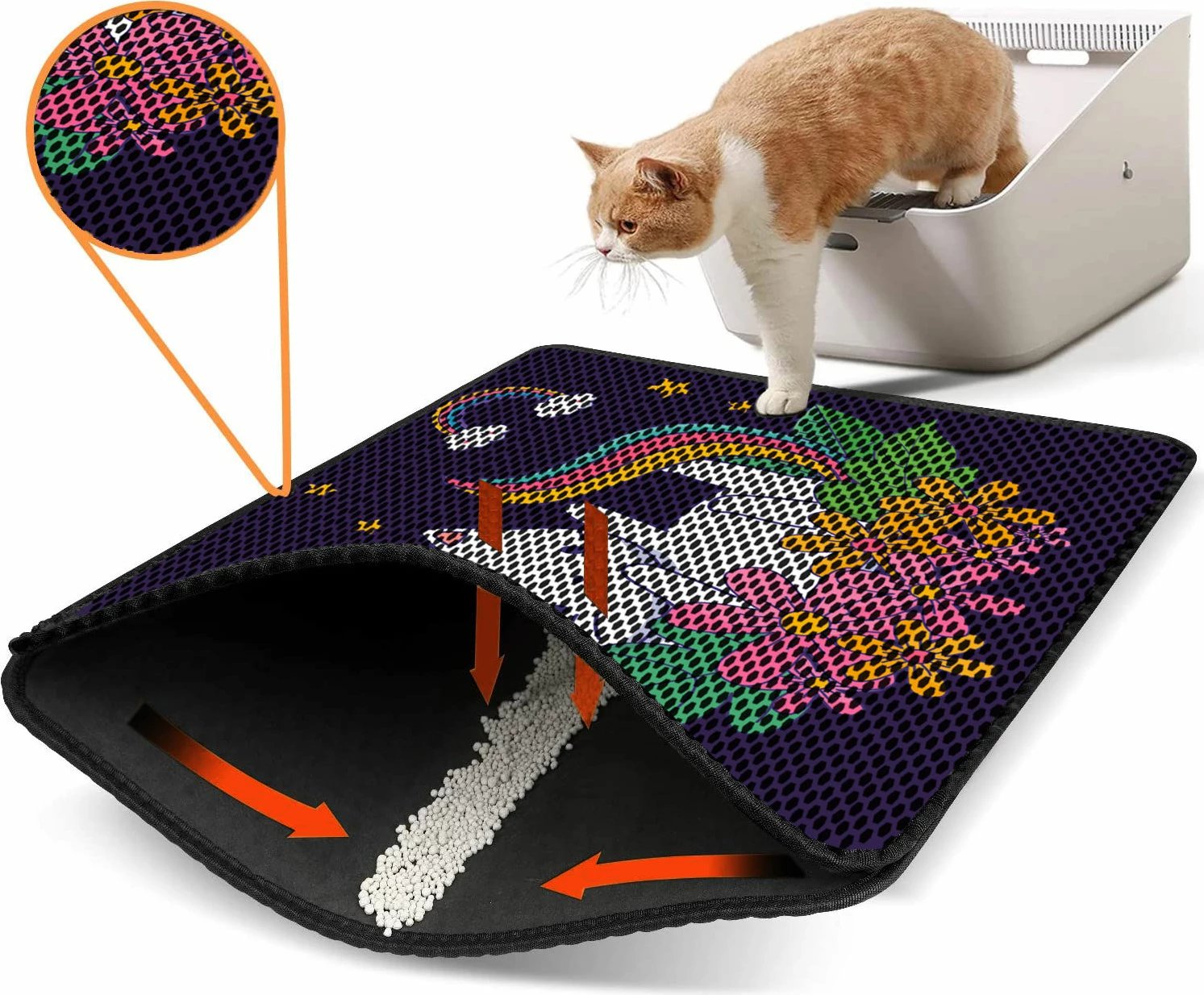 Tapet për rërë mace, shumëngjyrësh, Paws & Whiskers, Nrszn0052, 45x60cm